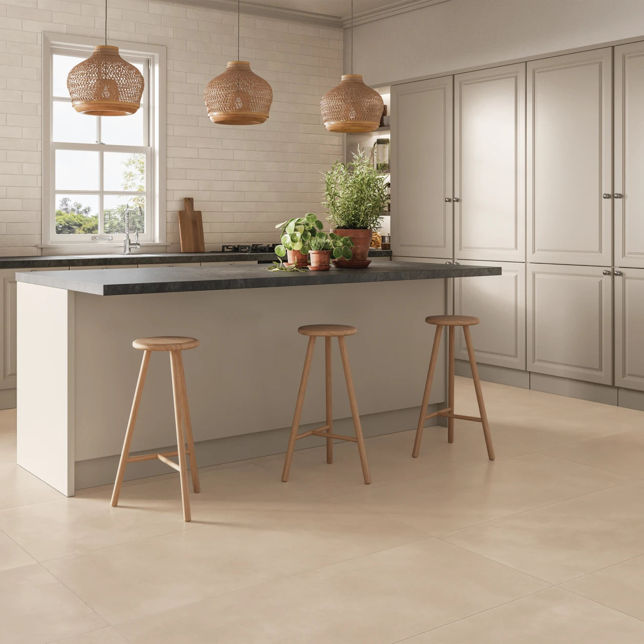 Sahara 4 x 4 Matte Porcelain Mosaic Tile in Taupe