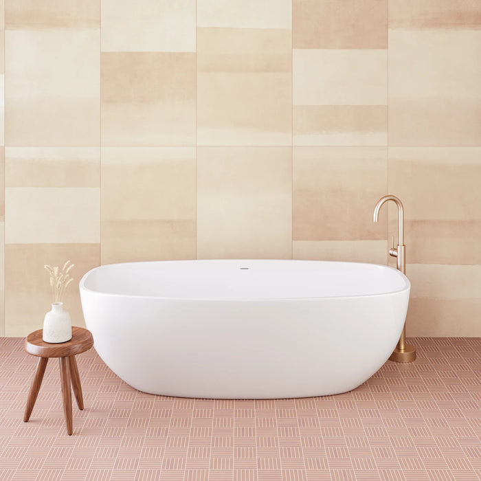 Bedrosians Tile & Stone - Sahara .5" x 4" Matte Crosshatch Porcelain Mosaic Tile - Cotto Room Scene