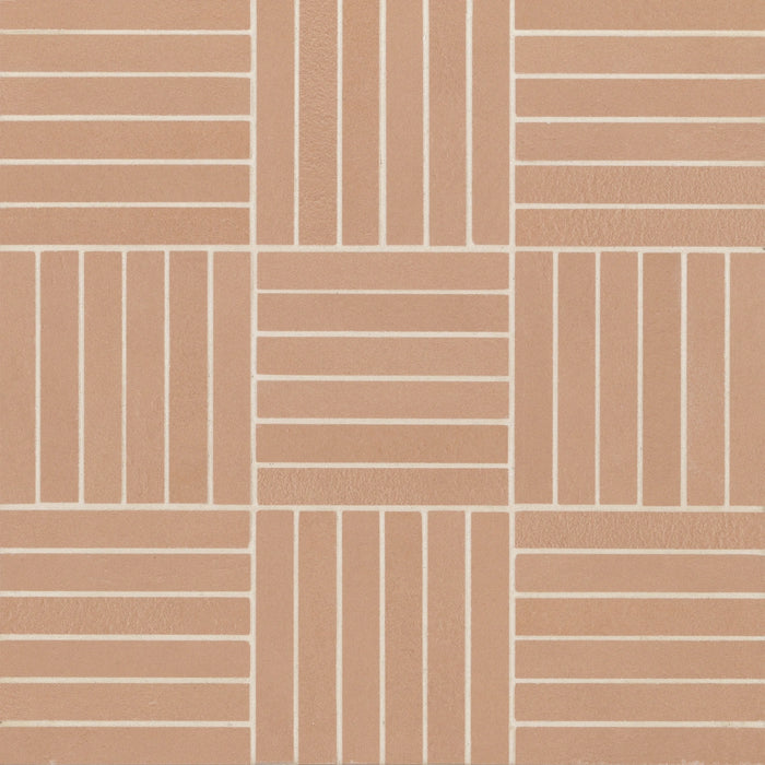 Bedrosians Tile & Stone - Sahara .5" x 4" Matte Crosshatch Porcelain Mosaic Tile - Cotto