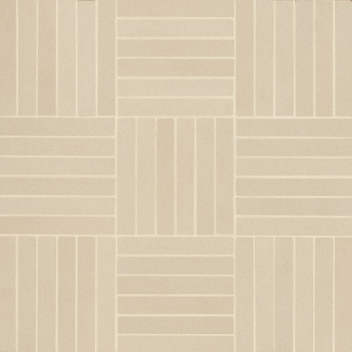 Bedrosians Tile &amp; Stone - Sahara .5&quot; x 4&quot; Matte Crosshatch Porcelain Mosaic Tile - Ecru