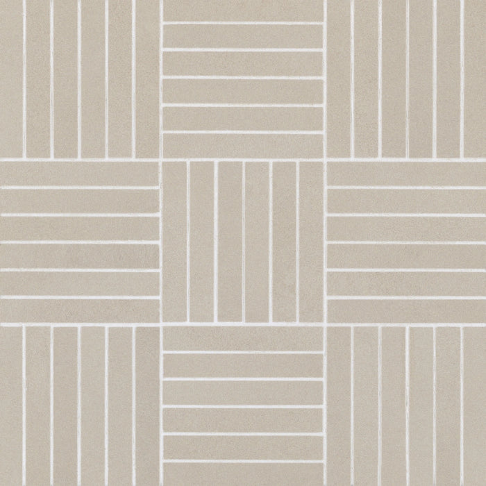 Bedrosians Tile & Stone - Sahara .5" x 4" Matte Crosshatch Porcelain Mosaic Tile - Grey