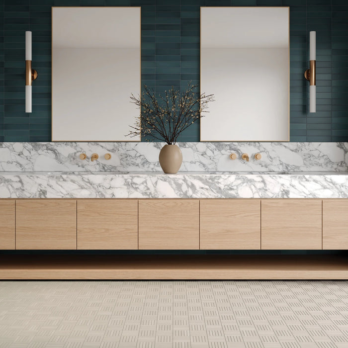 Bedrosians Tile & Stone - Sahara .5" x 4" Matte Crosshatch Porcelain Mosaic Tile - Grey