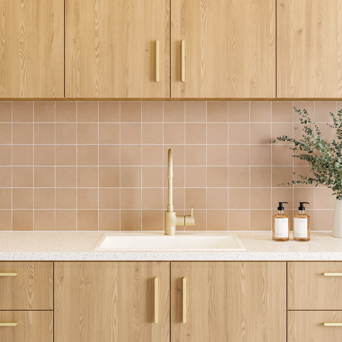 Bedrosians Tile & Stone - Sahara 4" x 4" Matte Porcelain Mosaic Tile - Cotto Installed