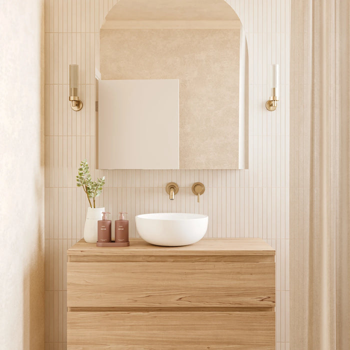 Bedrosians Tile & Stone - Sahara 1" x 12" Matte Porcelain Mosaic Tile - White Room Scene