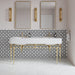 Bedrosians - Matisse Mosaic 1 Marble Blend - White Carrara & Nero Marquina Room Scene