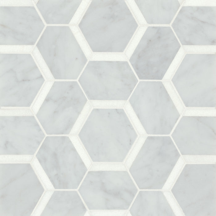 Bedrosians - Matisse Mosaic 4 Marble Blend - White Carrara & Nero Marquina