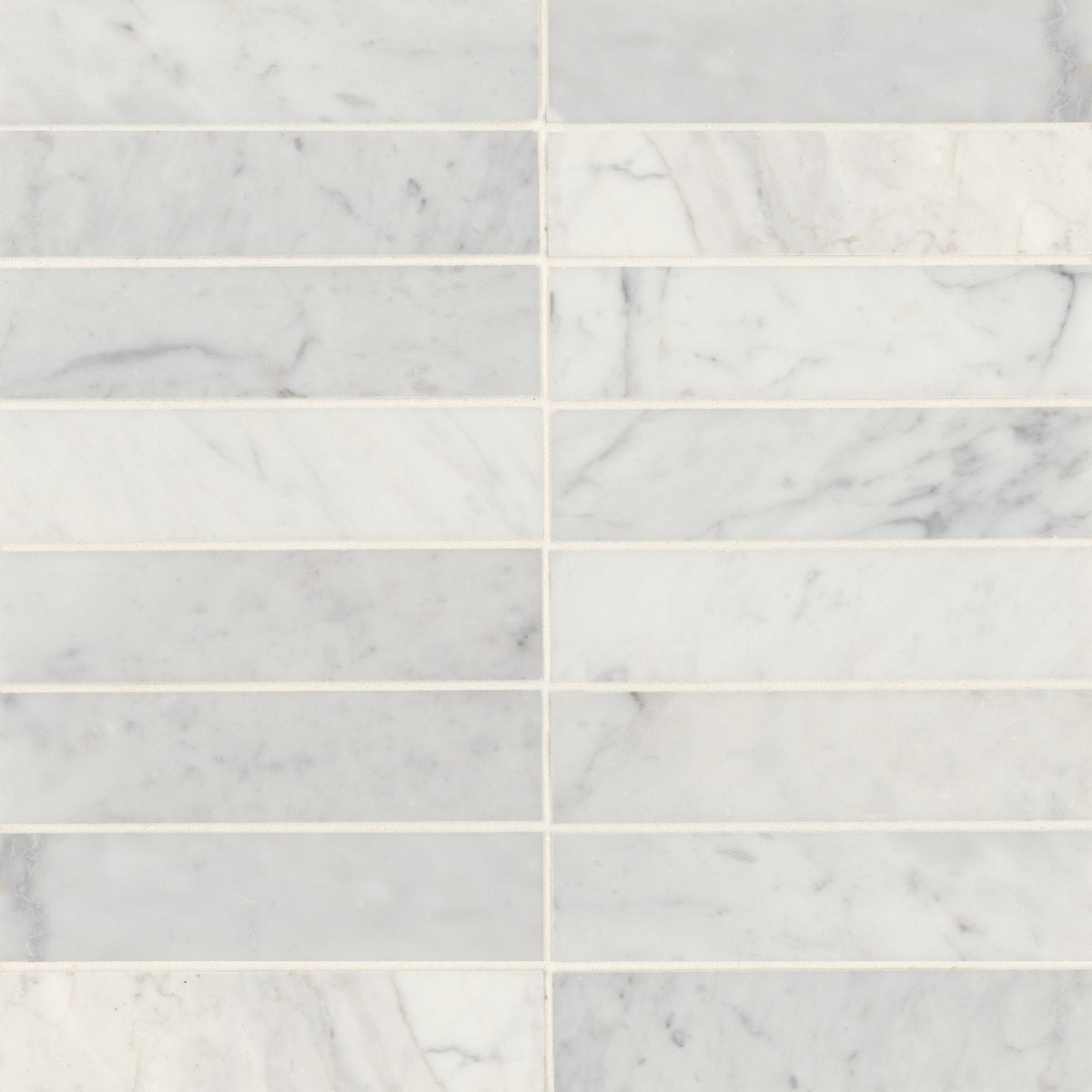 Bedrosians - Monet 2&quot; x 8&quot; Honed Marble Decorative Tile - White Carrara