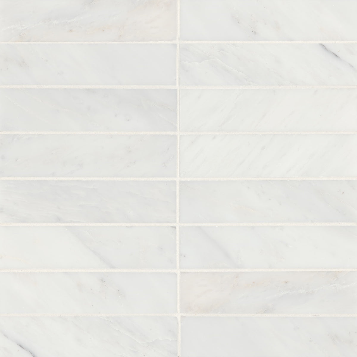 Bedrosians - Monet 2&quot; x 8&quot; Honed Marble Decorative Tile - Oriental White