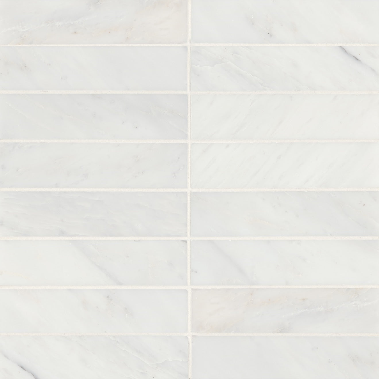 Bedrosians - Monet 2" x 8" Honed Marble Decorative Tile - Oriental White