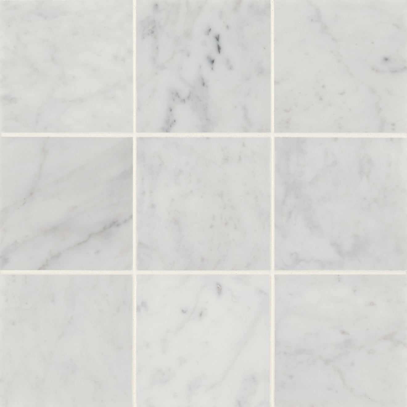 Bedrosians - Monet 4" x 4" Honed Marble Decorative Tile - White Carrara