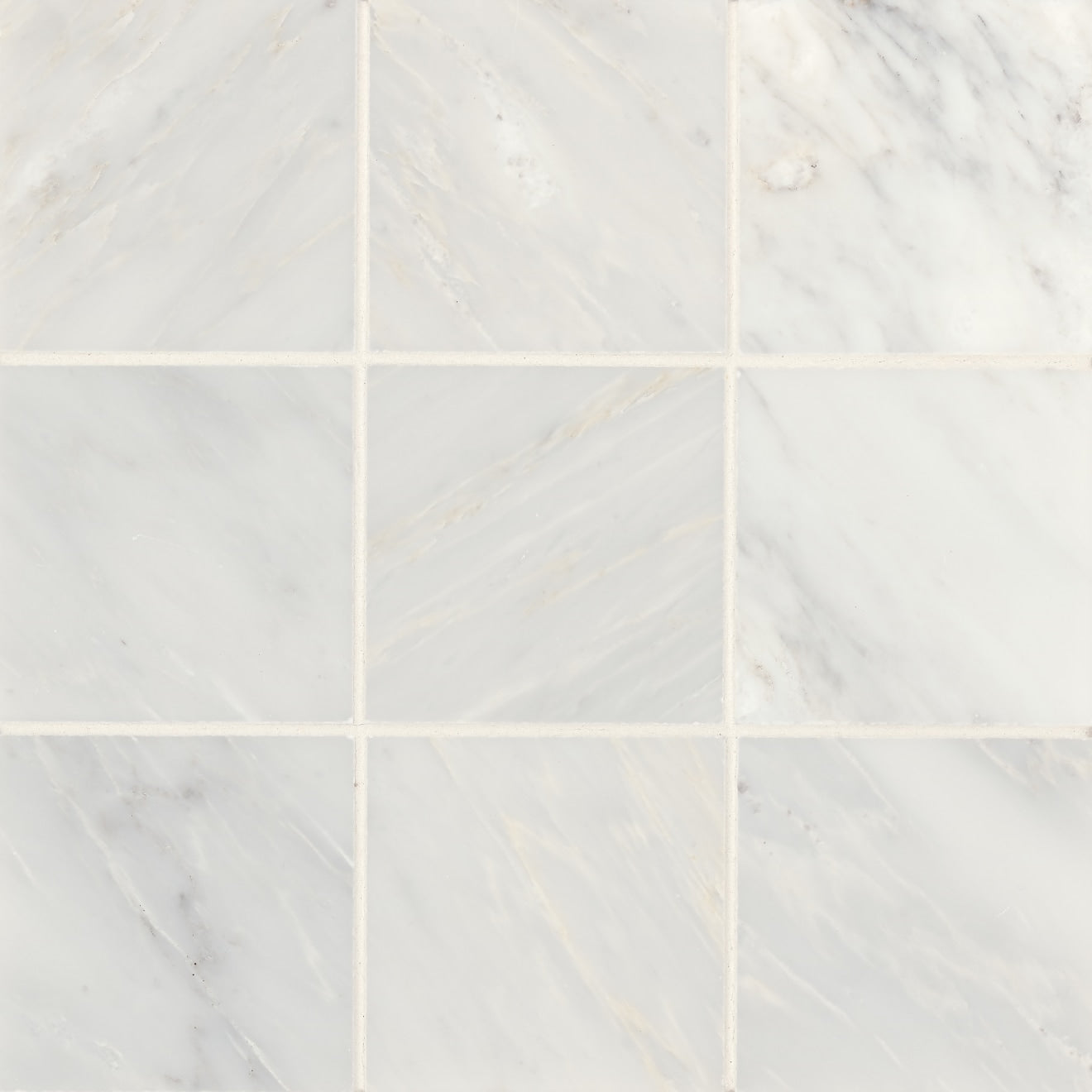 Bedrosians - Monet 4" x 4" Honed Marble Decorative Tile - Oriental White