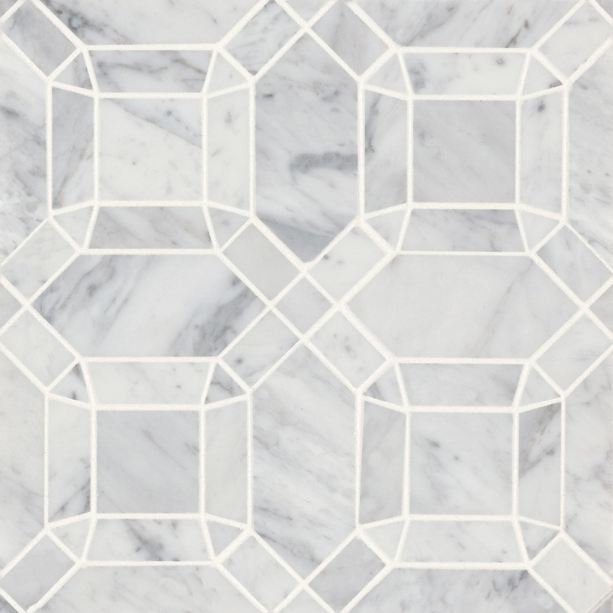 Bedrosians - Monet Honed Marble Mosaic 1 Tile - White Carrara