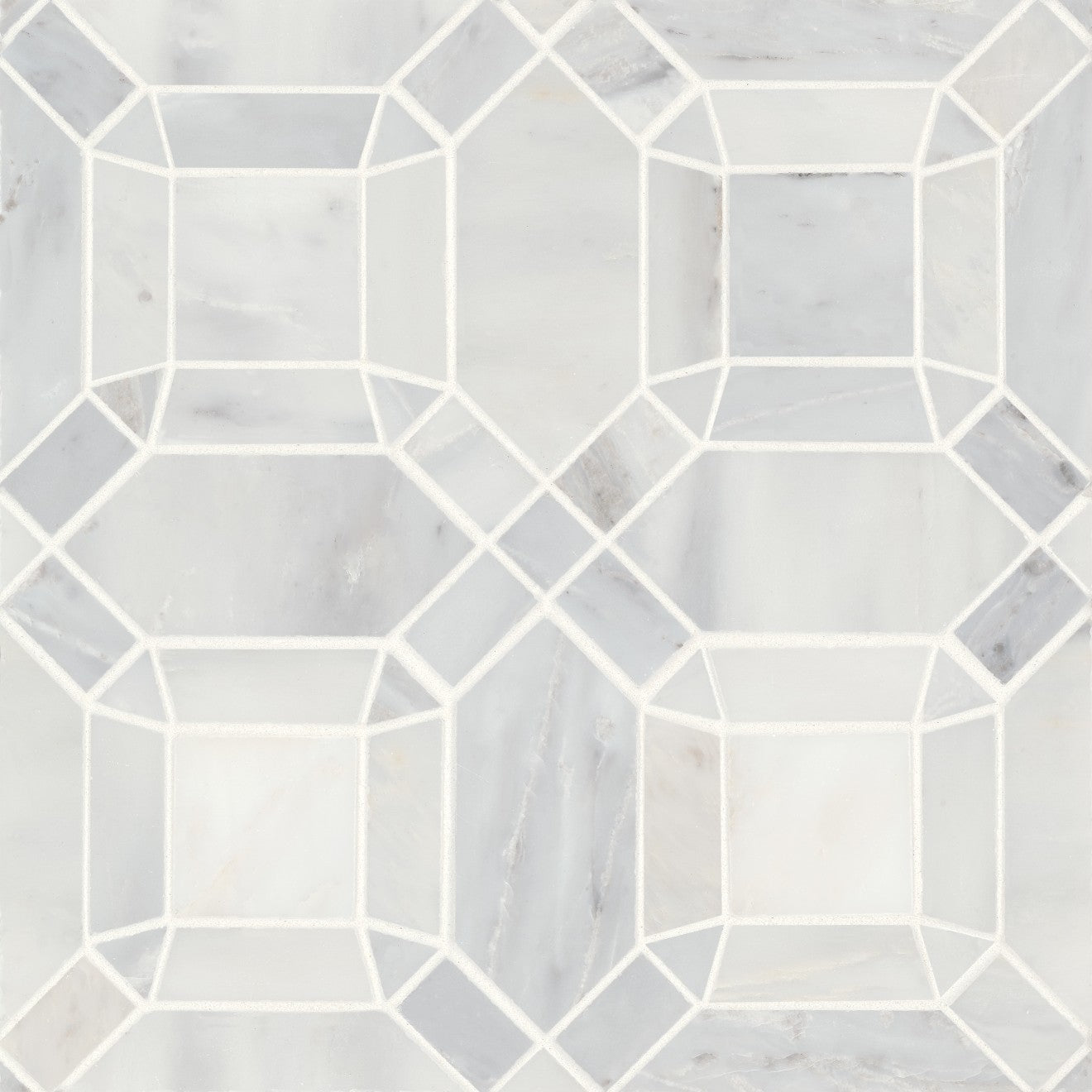Bedrosians - Monet Honed Marble Mosaic 1 Tile - Oriental White
