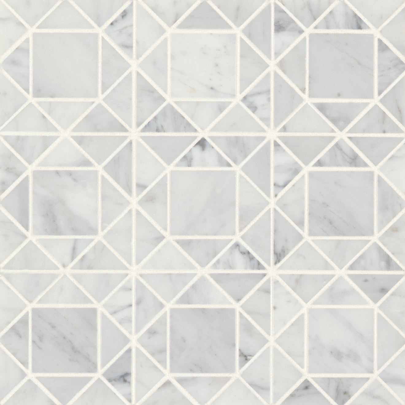 Bedrosians - Monet Honed Marble Mosaic 2 Tile - White Carrara