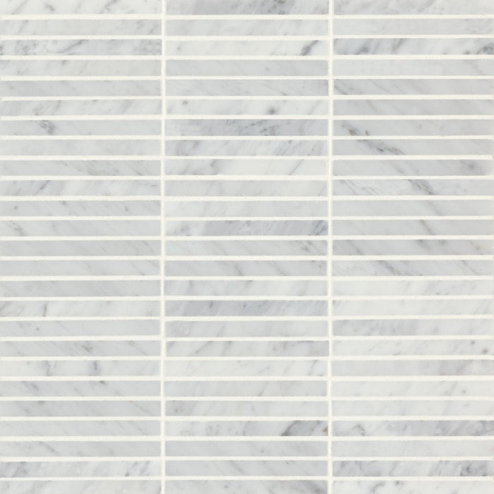 Bedrosians - Monet Honed Marble Mosaic 3 Tile - White Carrara