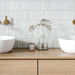 Bedrosians - Monet Honed Marble Mosaic 3 Tile - White Carrara Wall Install