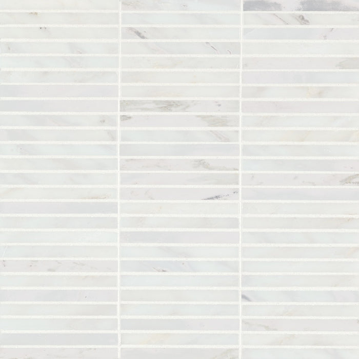 Bedrosians - Monet Honed Marble Mosaic 3 Tile - Oriental White