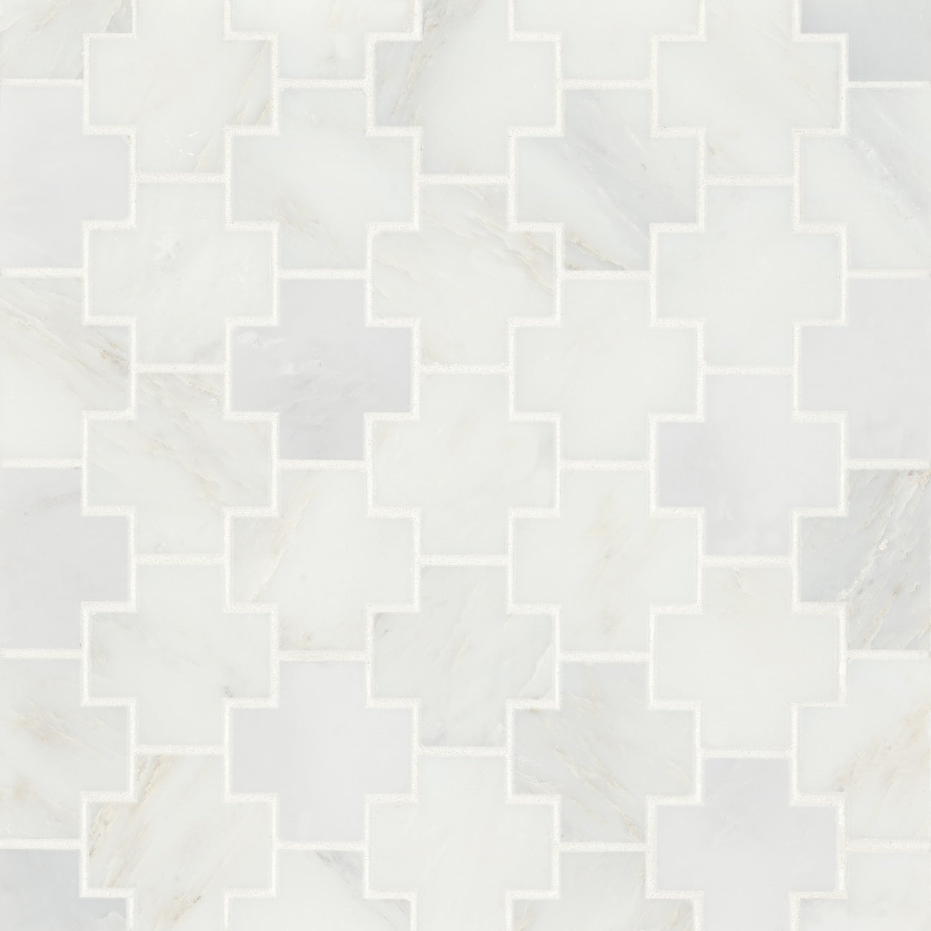 Bedrosians - Monet Honed Marble Mosaic 4 Tile - Oriental White