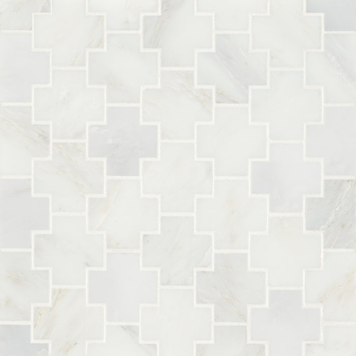 Bedrosians - Monet Honed Marble Mosaic 4 Tile - Oriental White
