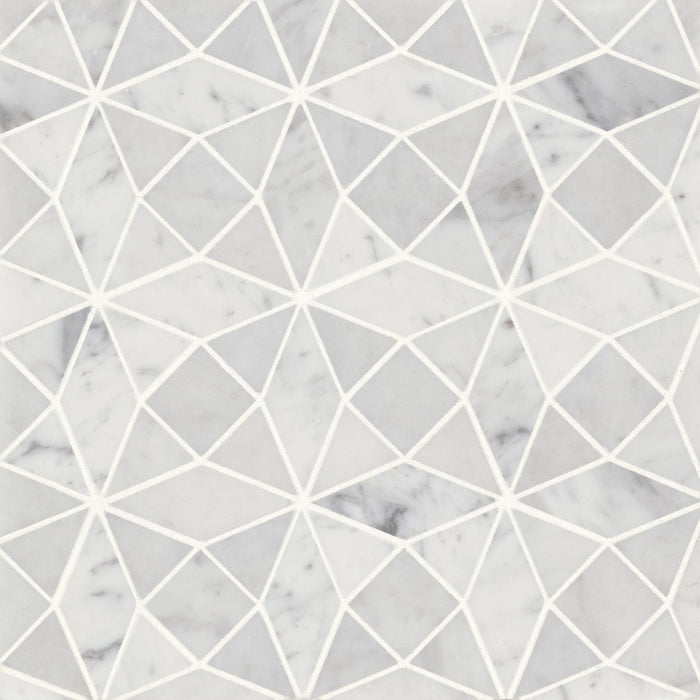 Bedrosians - Monet Honed Marble Mosaic 5 Tile - White Carrara
