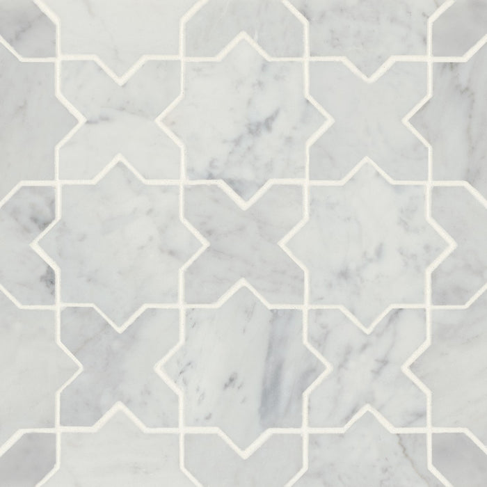 Bedrosians - Monet Honed Marble Mosaic 6 Tile - White Carrara