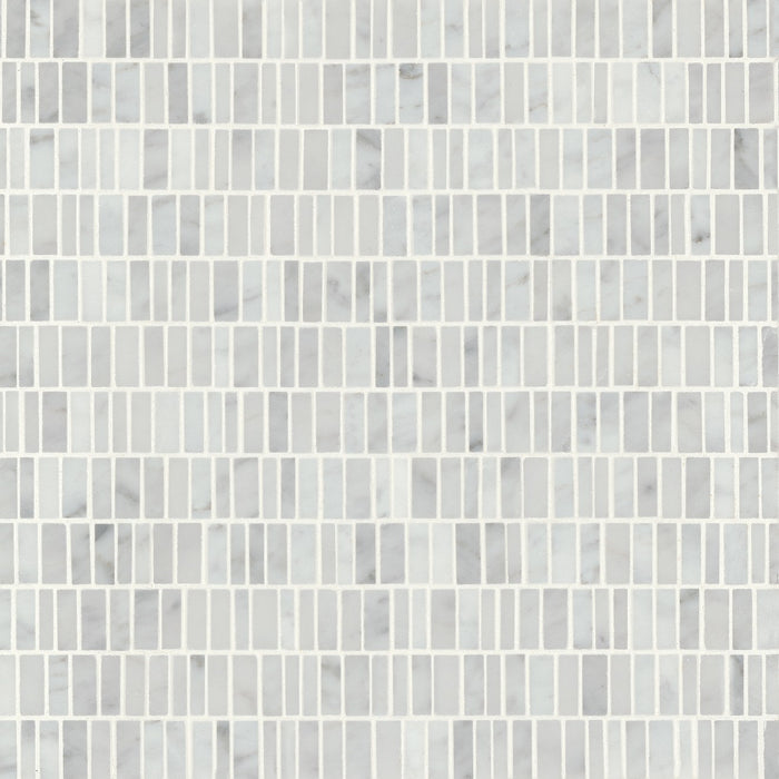 Bedrosians - Monet Honed Marble Mosaic 7 Tile - White Carrara