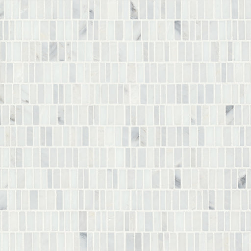 Bedrosians - Monet Honed Marble Mosaic 7 Tile - Oriental White