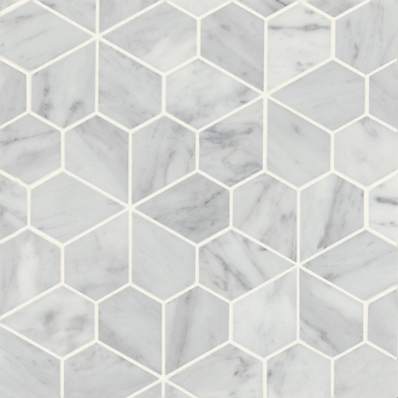 Bedrosians - Monet Honed Marble Mosaic 9 Tile - White Carrara