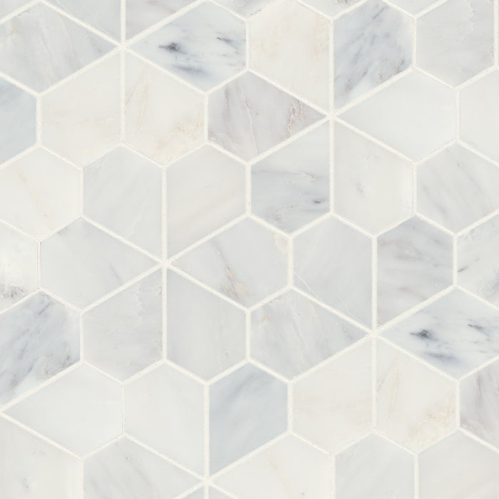 Bedrosians - Monet Honed Marble Mosaic 9 Tile - Oriental White