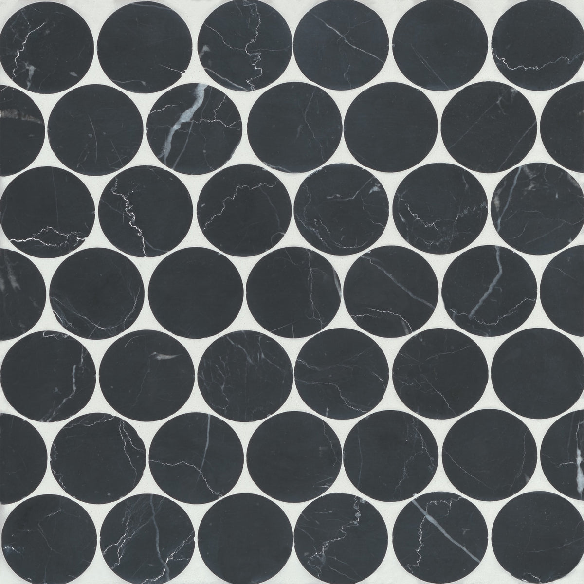 Bedrosians - Monet Honed Marble Mosaic 10 Tile - Nero Marquina