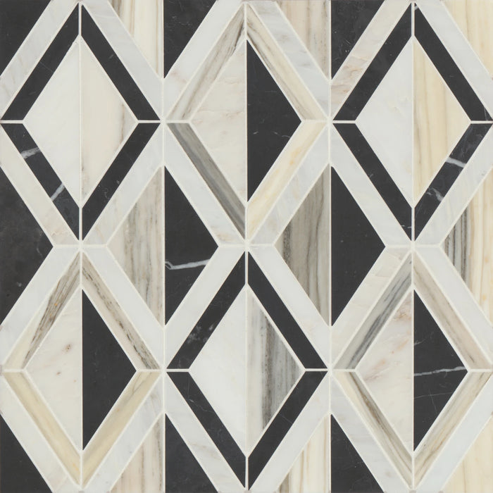 Bedrosians - Modni Arlo Honed Marble Blend Mosaic - Warm Blend