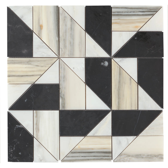 Bedrosians - Modni Quin Honed Marble Blend Mosaic - Warm Blend