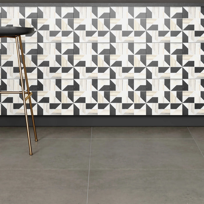 Bedrosians - Modni Quin Honed Marble Blend Mosaic - Warm Blend Room Scene