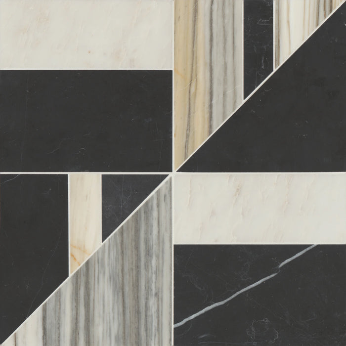 Bedrosians - Modni Lennox Honed Marble Blend Mosaic - Warm Blend