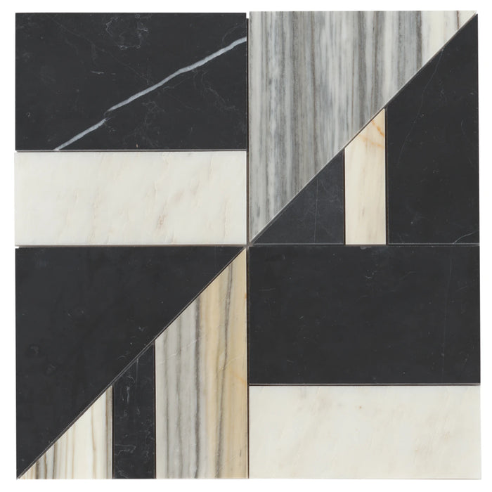 Bedrosians - Modni Lennox Honed Marble Blend Mosaic - Warm Blend