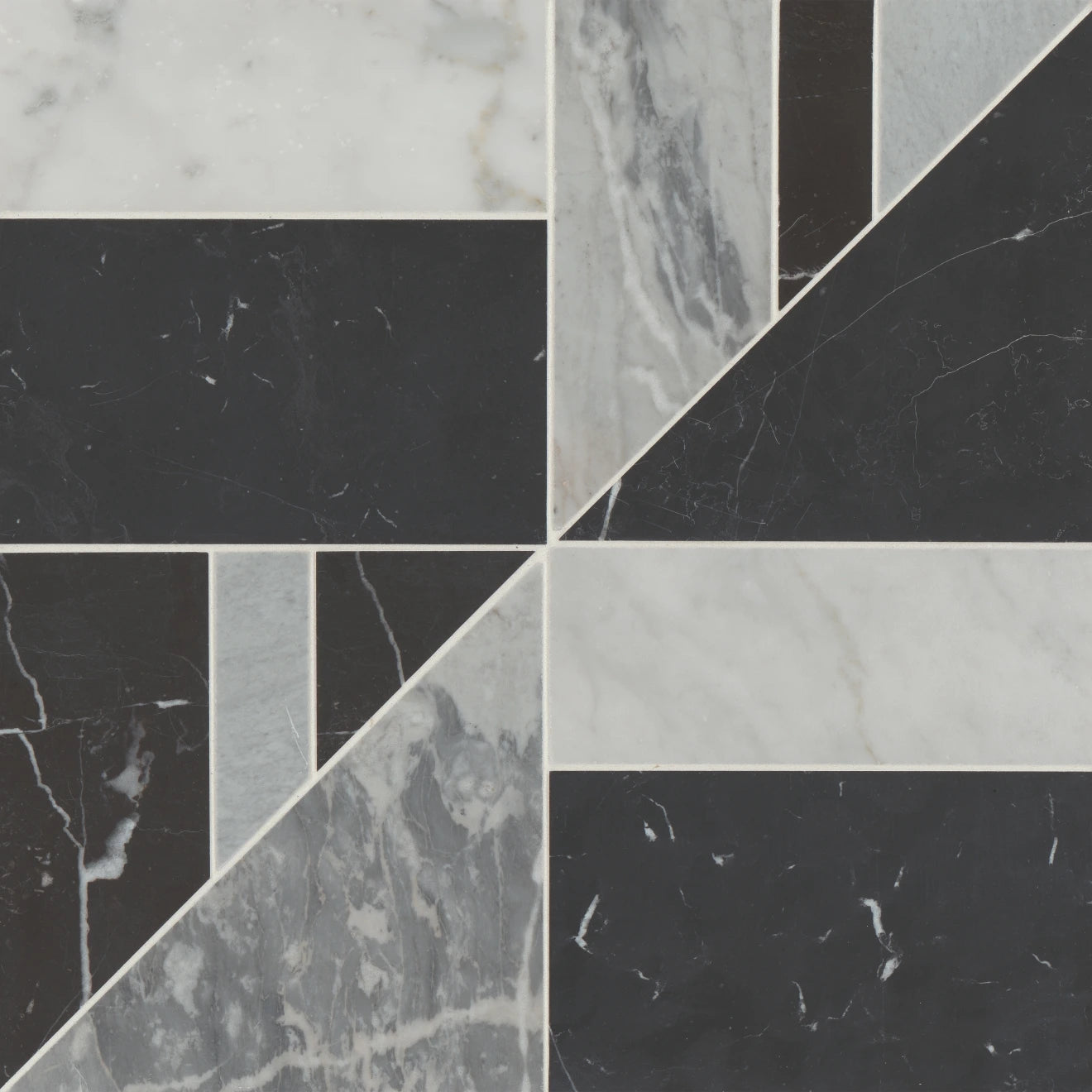 Bedrosians - Modni Lennox Honed Marble Blend Mosaic - Cool Blend