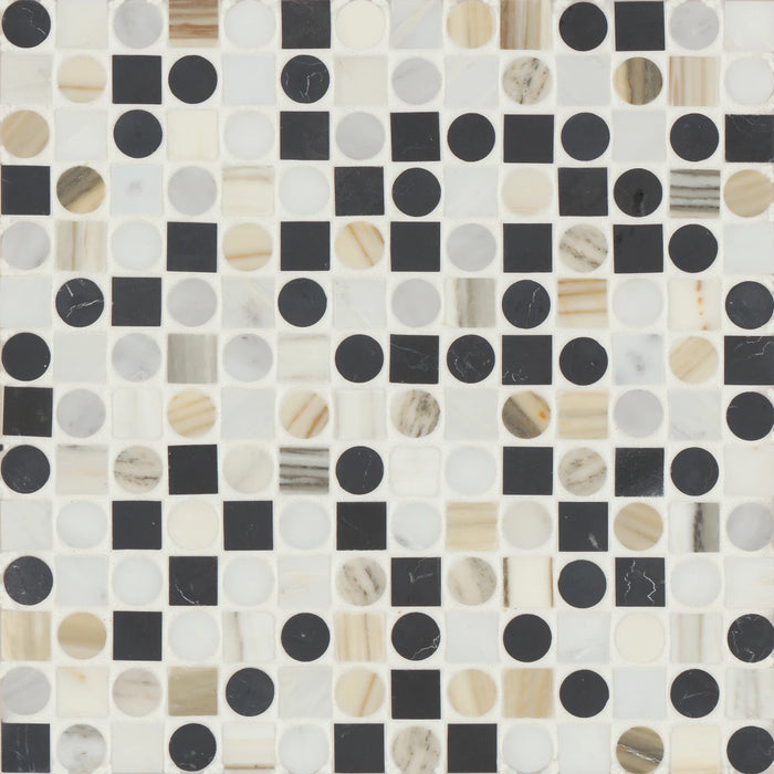 Bedrosians - Modni Monroe Honed Marble Blend Mosaic - Warm Blend