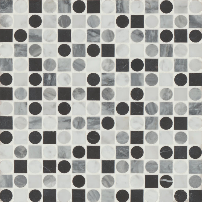 Bedrosians - Modni Monroe Honed Marble Blend Mosaic - Cool Blend