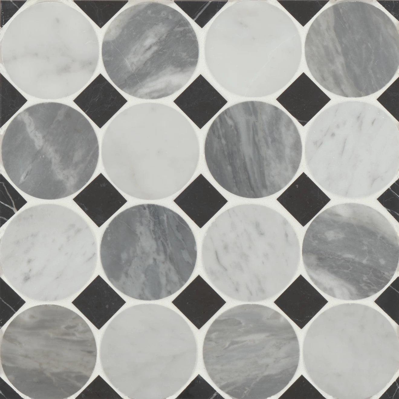 Bedrosians - Modni Emery Honed Marble Blend Mosaic - Cool Blend