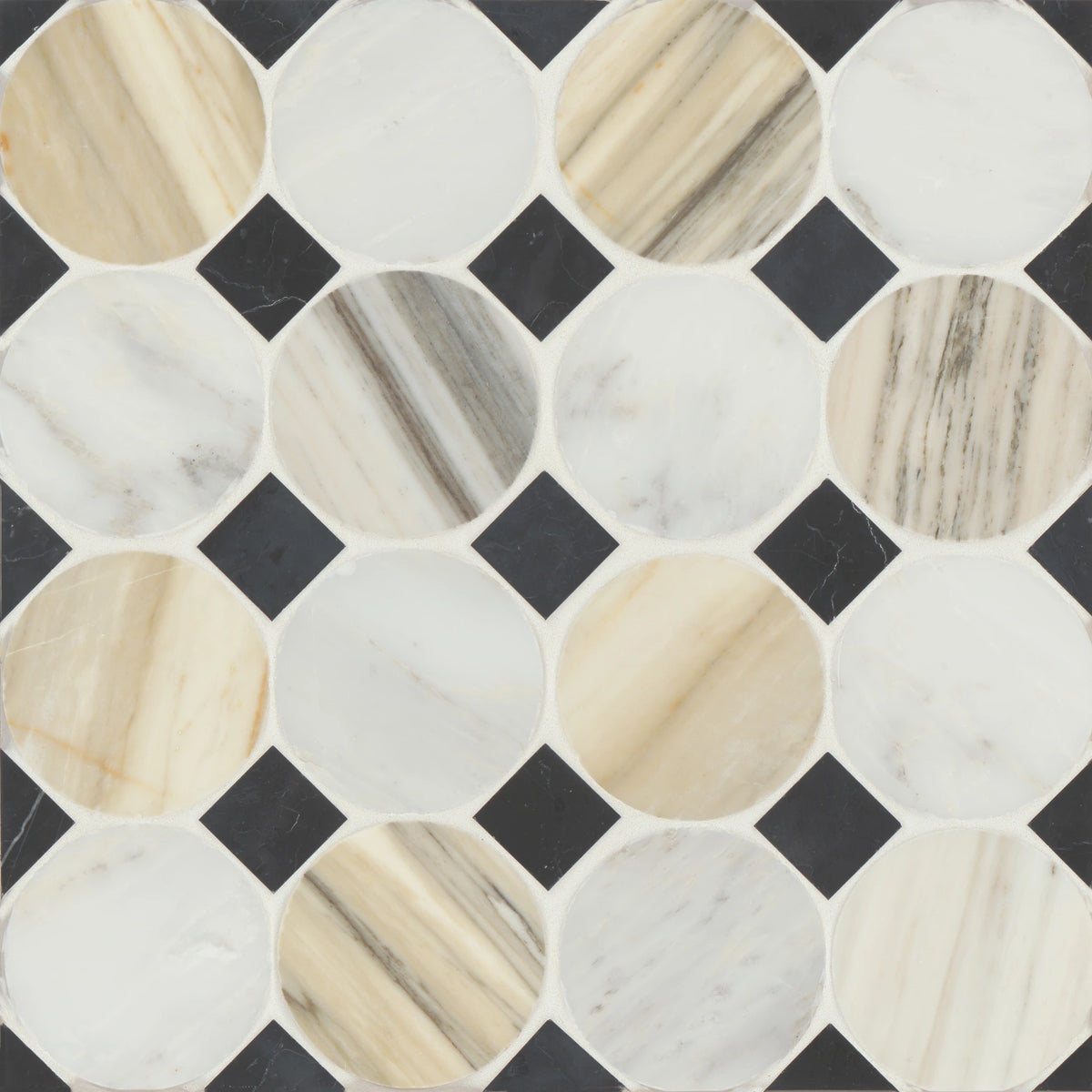 Bedrosians - Modni Emery Honed Marble Blend Mosaic - Warm Blend