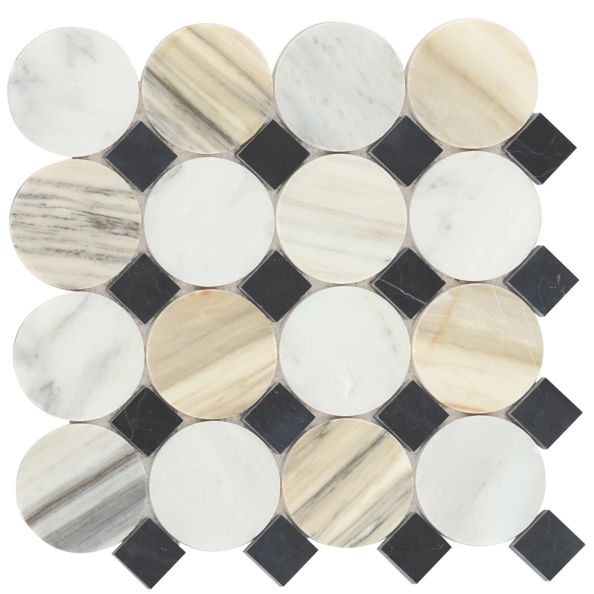 Bedrosians - Modni Emery Honed Marble Blend Mosaic - Warm Blend