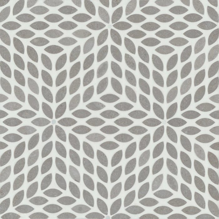 Bedrosians - Celeste Honed Marble Blend Mosaic - Cinder Grey & Calacatta Losanna
