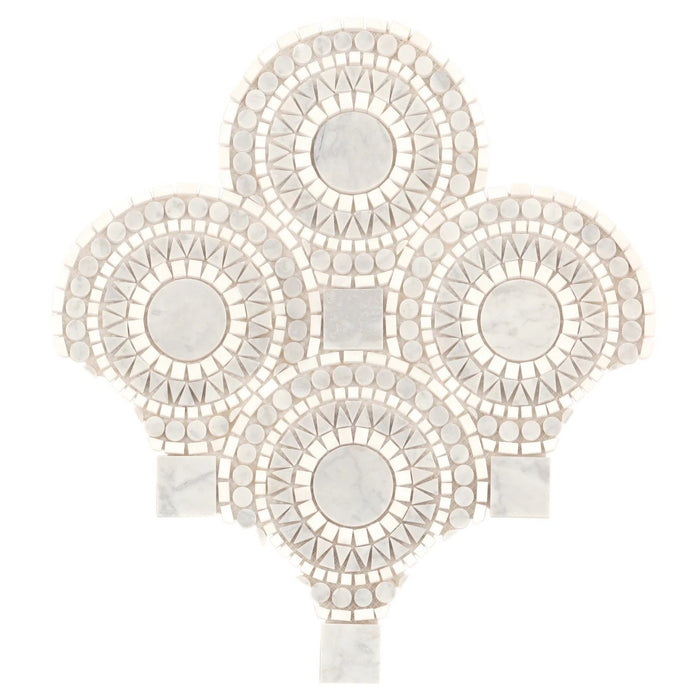 Bedrosians - Solis Honed Marble Blend Mosaic - White Carrara & White Thassos