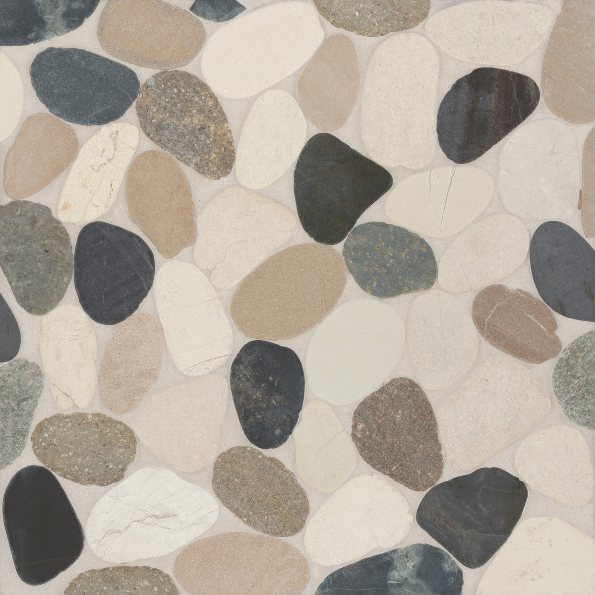 Bedrosians Tile &amp; Stone - Waterbrook 12&quot; x 12&quot; Jumbo Sliced Pebble Mosaic Tile - Malaga Bay