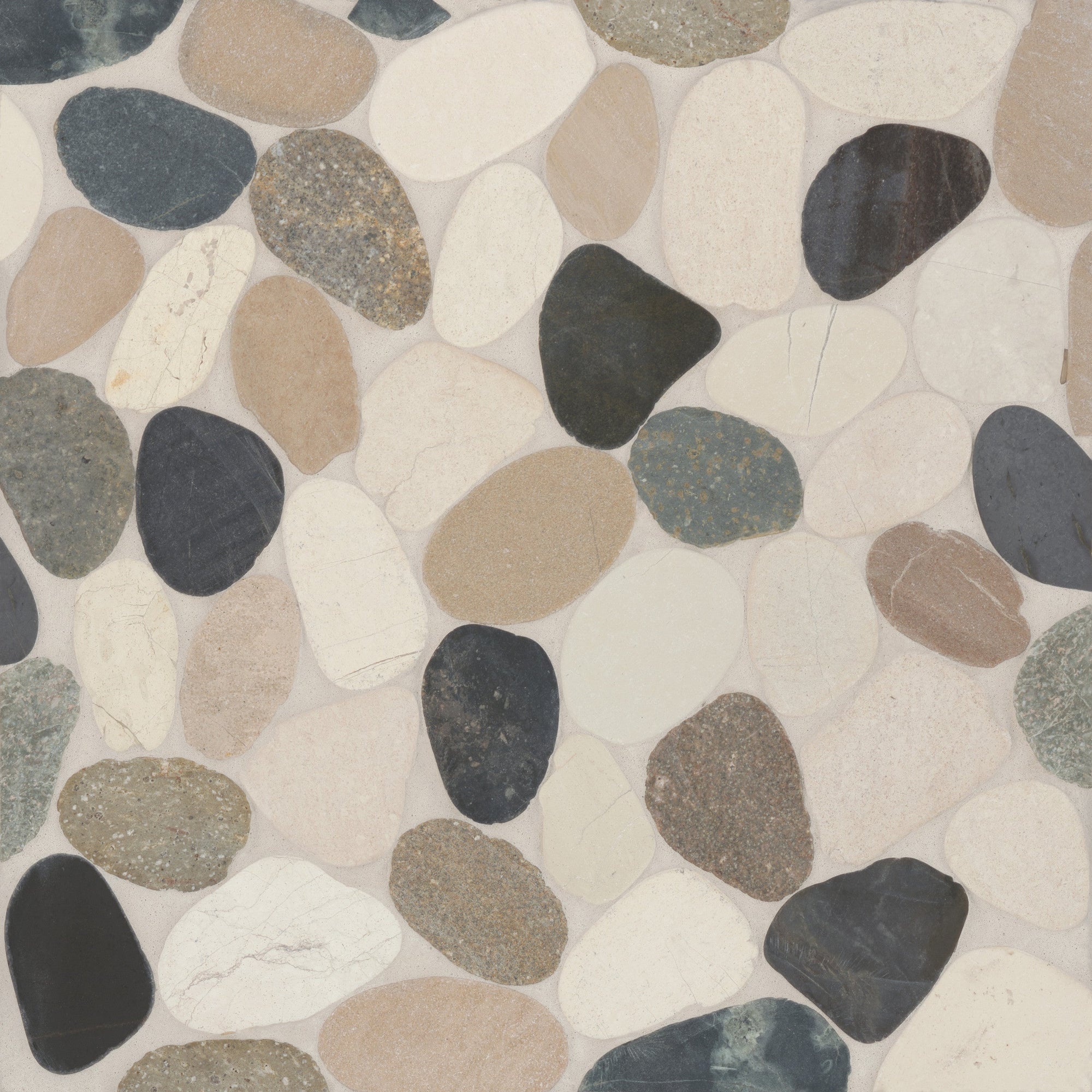 Bedrosians Tile & Stone - Waterbrook 12" x 12" Jumbo Sliced Pebble Mosaic Tile - Malaga Bay