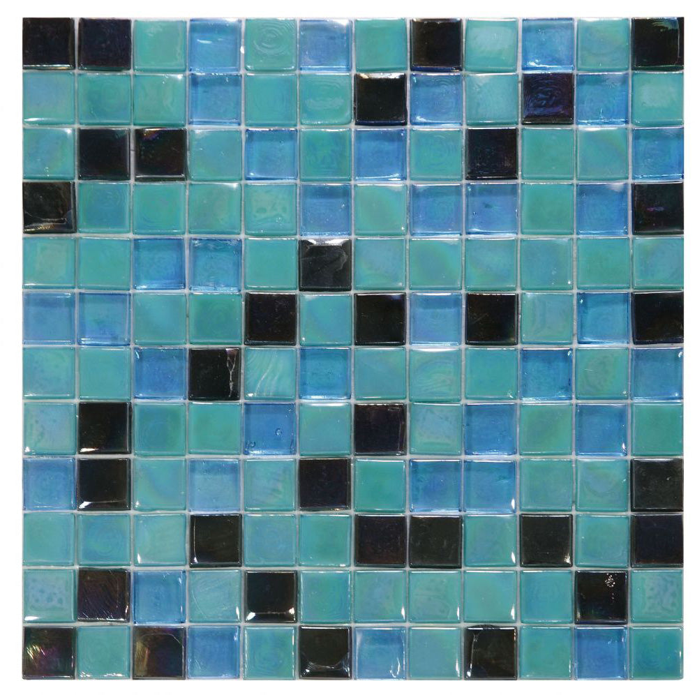 Elysium - Laguna Mermaid Square 11.75 in. x 11.75 in. Stained Glass Tile