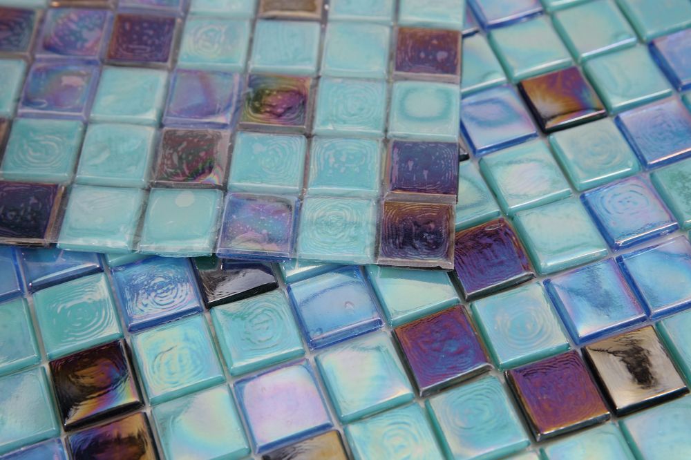 Elysium - Laguna Mermaid Square 11.75 in. x 11.75 in. Stained Glass Tile