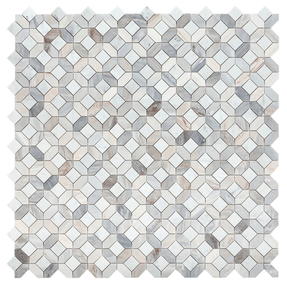 Elysium - Eclipse Sky 12.25 in. x 12.25 in. Marble Mosaic