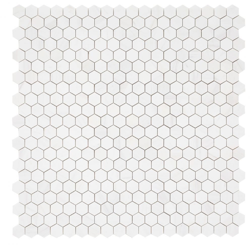 Elysium - Hexagon 2&quot; x 2&quot; Marble Mosaic - Dolomite Honed