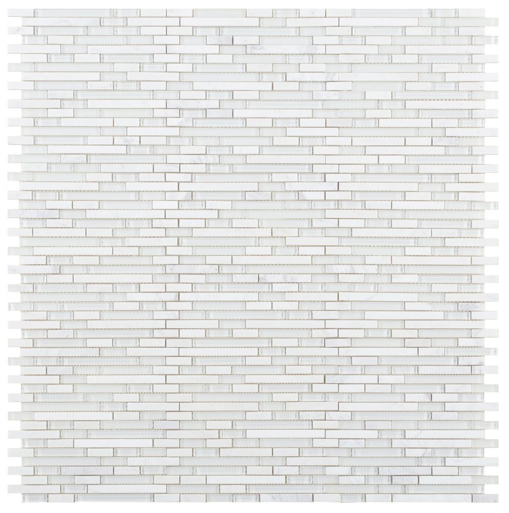 Elysium - Linear Victory New 11.75 in. x 12 in. Glass and Stone Mosaic